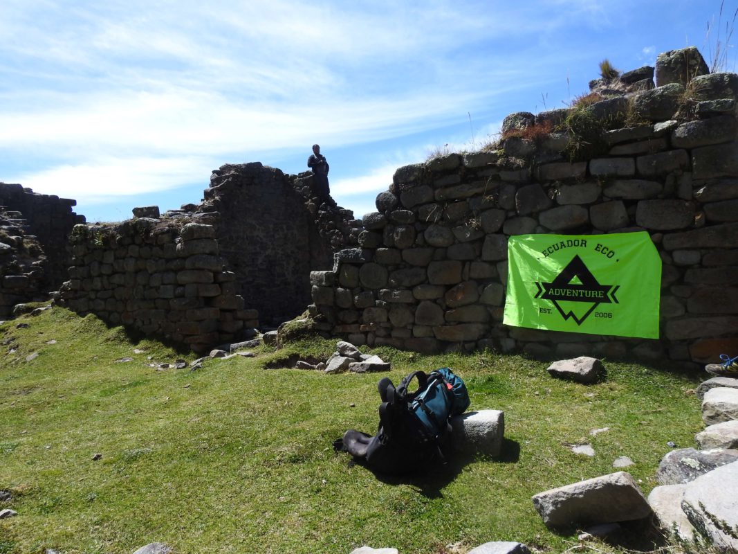 Ecuador Eco Adventure banner on the Inca Trail